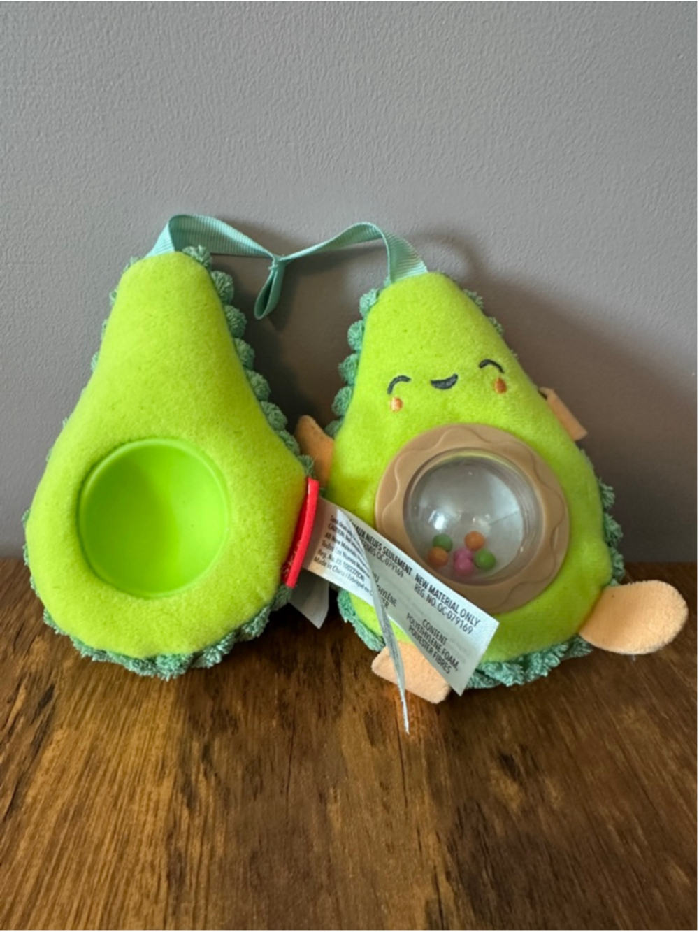 Skip Hop Avocado Stroller Toy Rattle Plush Sensory Baby Activity Toy